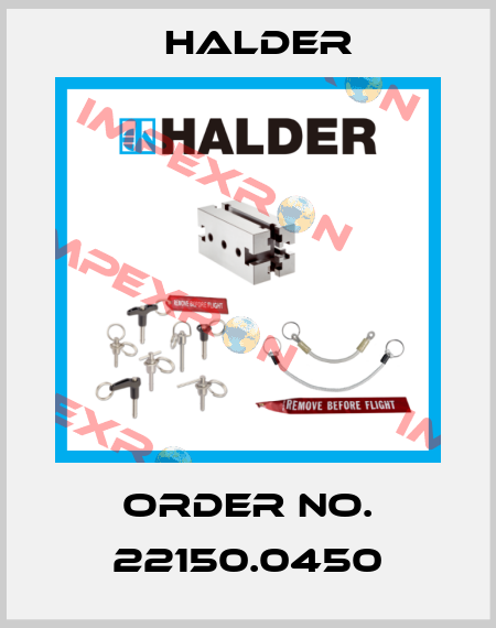 Order No. 22150.0450 Halder