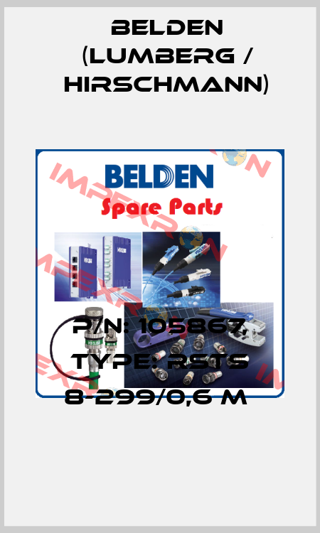 P/N: 105867, Type: RSTS 8-299/0,6 M  Belden (Lumberg / Hirschmann)