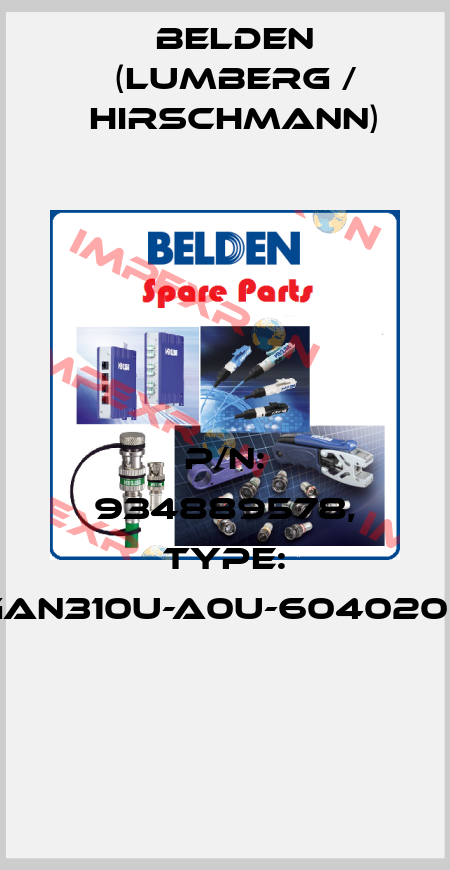 P/N: 934889578, Type: GAN310U-A0U-6040200  Belden (Lumberg / Hirschmann)