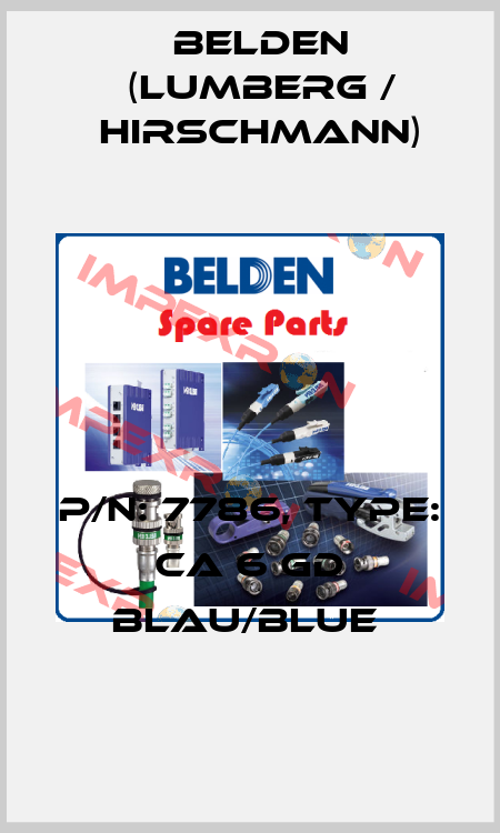 P/N: 7786, Type: CA 6 GD blau/blue  Belden (Lumberg / Hirschmann)