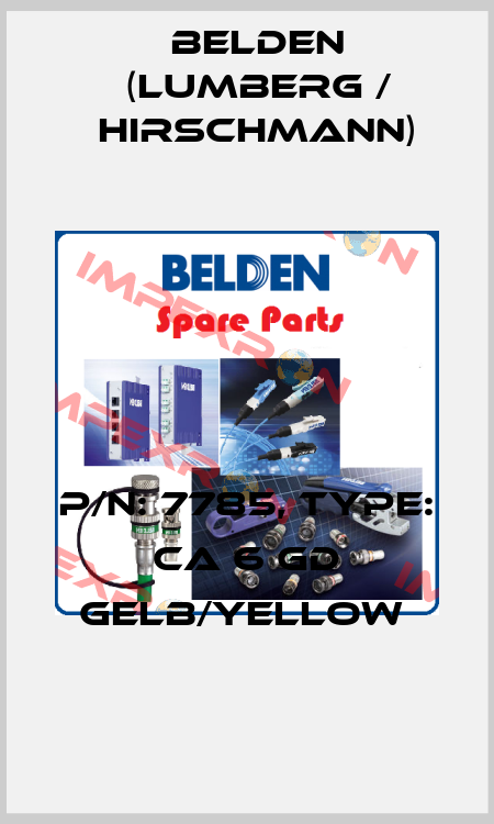 P/N: 7785, Type: CA 6 GD gelb/yellow  Belden (Lumberg / Hirschmann)