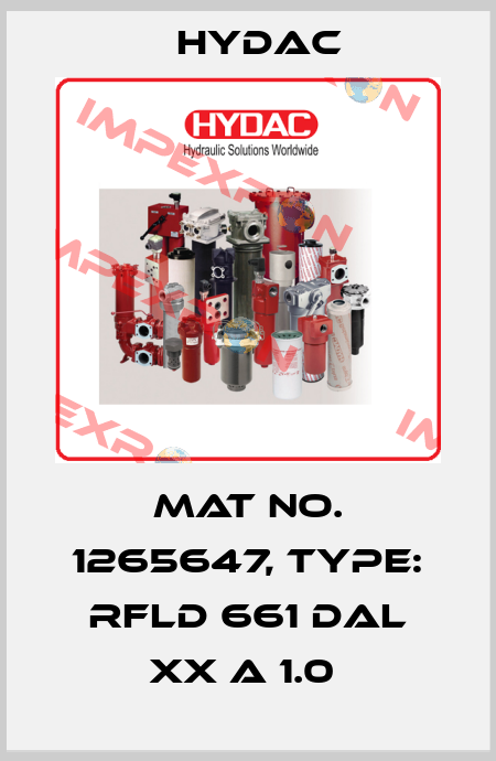 Mat No. 1265647, Type: RFLD 661 DAL XX A 1.0  Hydac