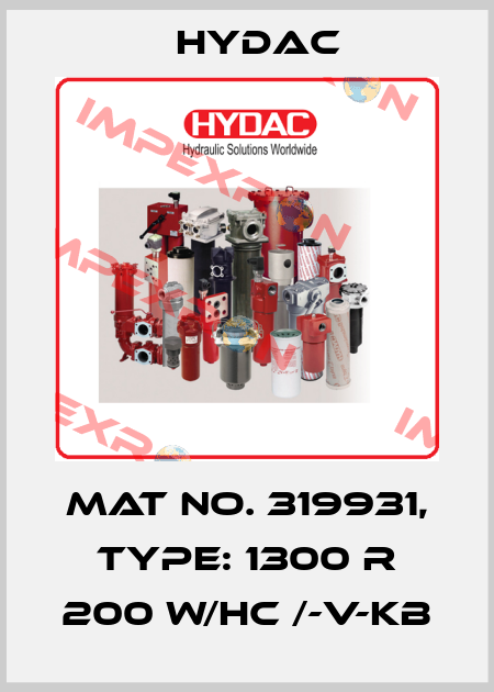 Mat No. 319931, Type: 1300 R 200 W/HC /-V-KB Hydac
