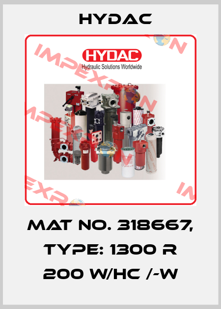 Mat No. 318667, Type: 1300 R 200 W/HC /-W Hydac