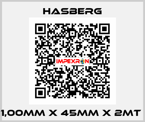1,00mm X 45mm X 2mt  Hasberg