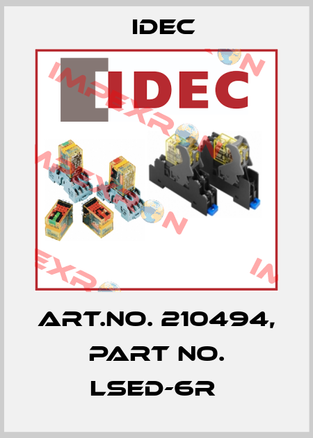 Art.No. 210494, Part No. LSED-6R  Idec