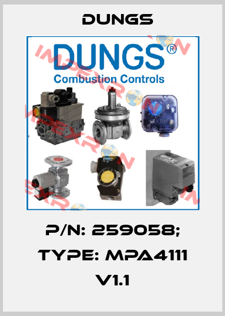 p/n: 259058; Type: MPA4111 V1.1 Dungs