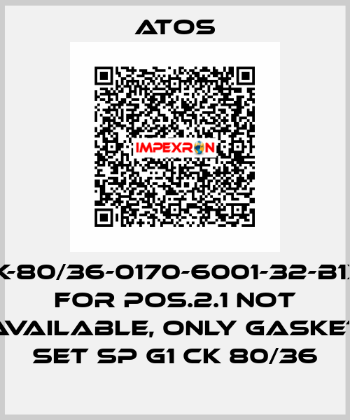 CK-80/36-0170-6001-32-B1X1 for Pos.2.1 not available, only gasket set SP G1 CK 80/36 Atos