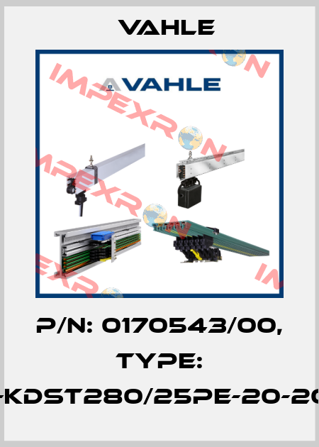 P/n: 0170543/00, Type: SA-KDST280/25PE-20-2000 Vahle