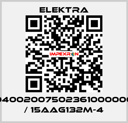 04002007502361000000 / 15AAG132M-4 ELEKTRA