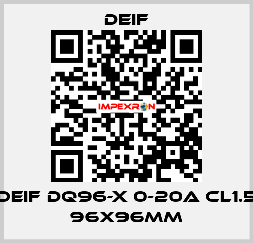 DEIF DQ96-X 0-20A CL1.5 96X96MM Deif