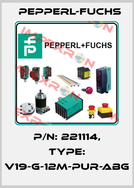 p/n: 221114, Type: V19-G-12M-PUR-ABG Pepperl-Fuchs