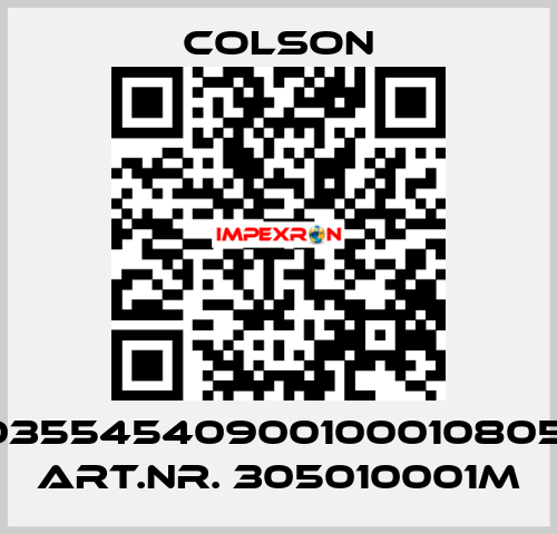 03554540900100010805  ART.NR. 305010001M Colson