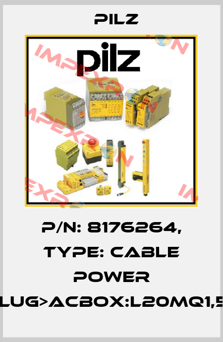 p/n: 8176264, Type: Cable Power PROplug>ACbox:L20MQ1,5BRSK Pilz