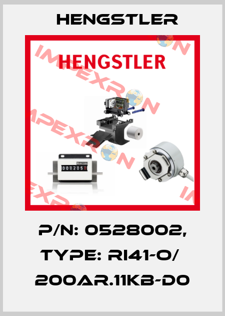 p/n: 0528002, Type: RI41-O/  200AR.11KB-D0 Hengstler