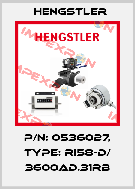 p/n: 0536027, Type: RI58-D/ 3600AD.31RB Hengstler
