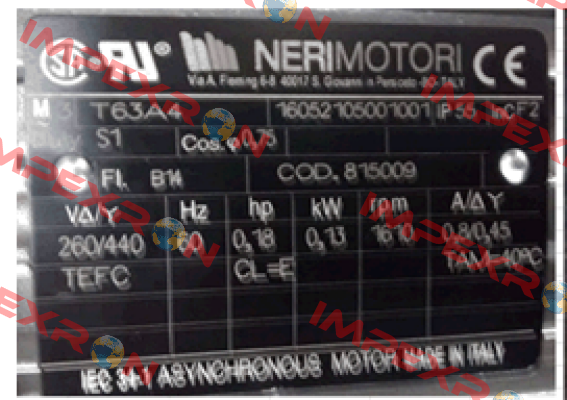 MR63A4 B14 265/460/60 Neri Motori