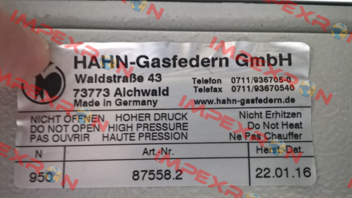 87558.2 Hahn Gasfedern