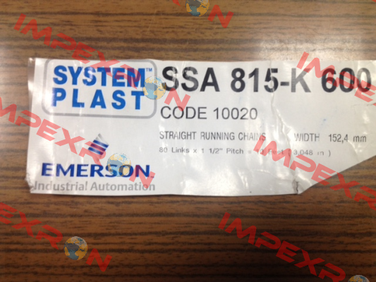 SSA815-K600 System Plast