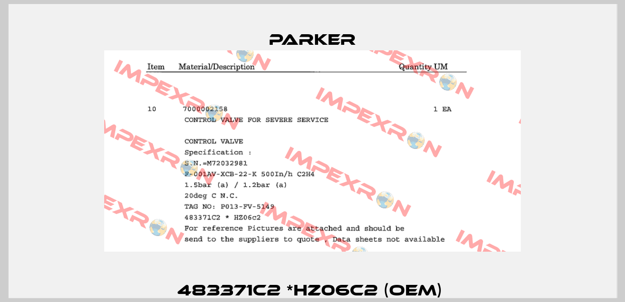 483371c2 *HZ06c2 (OEM)  Parker